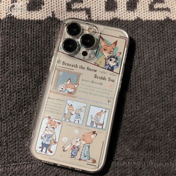 冬日朱迪和尼克手機殼適用蘋果17/16可愛iphone15promax情侶13趣味12mini防摔11透明14全包軟殼
