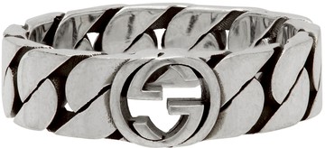 Gucci 银色 Interlocking G 戒指