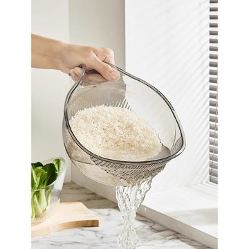 廚房淘米神器洗米篩淘米盆瀝水籃子家用帶手柄淘菜洗水果過濾盆子