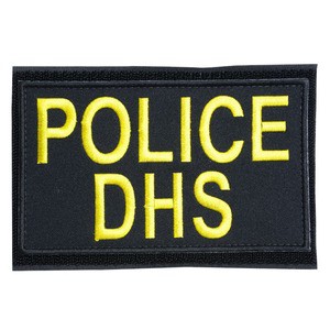 ポリスワッペン POLICE DHS 国土安全保障省イエロー LE装備 ベルクロ[dh371249]