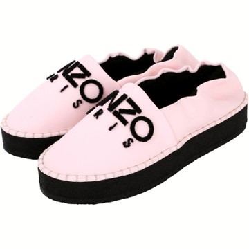 KENZO Kosy 字母LOGO毛絨襯裡厚底鞋(粉色)