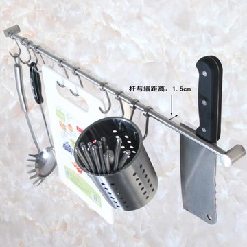 304不銹鋼實心活動掛鉤廚房掛鉤排鉤墻壁式掛鉤衣帽鉤可移動掛鉤