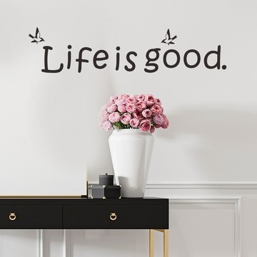 英文標語Life is good臥室玄關家居牆面裝飾牆貼紙自粘QT1093