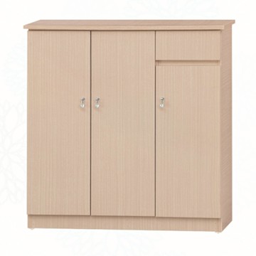 文創集 瑞可3尺三門單抽鞋櫃(二色可選)-91x33x90cm免組