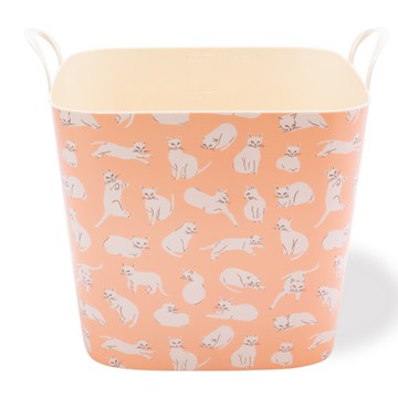 日本stacksto - 日本 Stacksto X Leah Goren 聯名收納籃-小貓 (33.5*33.5*34.6cm)