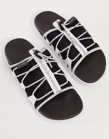 Rider commuter tech utility sliders in black/white