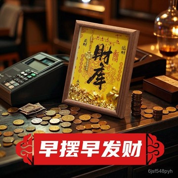 🔥臺灣出貨🔥【承重好】新中式開財補庫相框擺件十二生肖財庫鑰匙開運起勢擺臺