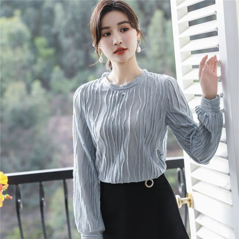 ブラウス レディース 長袖 オフィス 事務服 インナー トップス 立ち襟 可愛い ファッション きれいめ オシャレ 春秋 普段着 卒業式 通販 Lineポイント最大get Lineショッピング