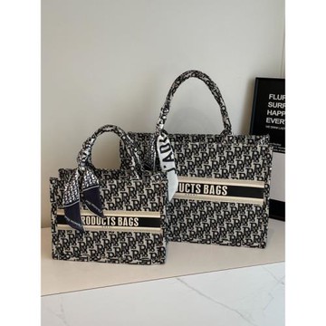 網紅高級感帆布單肩包女2025新款流行手提通勤托特包大容量購物袋