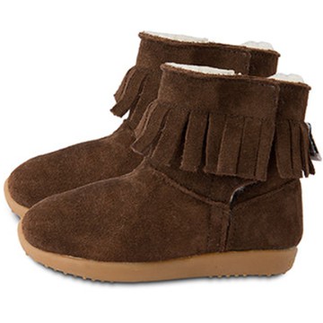 英國 shooshoos - 健康無毒真皮手工童鞋/靴子-咖啡流蘇