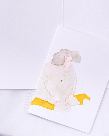 心意卡 - 安坐 (純插畫) | 多用途卡 | 水彩女孩插畫 | dodolulu