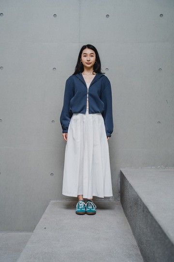藍色寬鬆帽外套 BLUE OVERSIZED HOODED JACKET