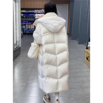 今年流行長款羽絨棉服女2025冬季新款過膝連帽棉衣加厚面包服外套