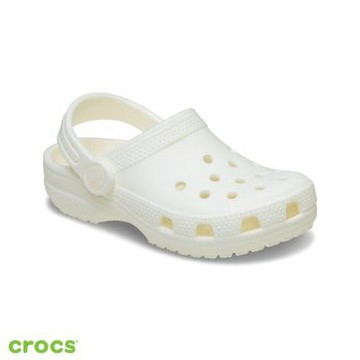 Crocs卡駱馳 (童鞋) 夜光經典克駱格 K Clog克駱格 小童-白色/綠光色-211679-3VN