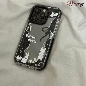 蕾絲蝴蝶結小兔適用蘋果17air手機殼16pro創意15Plus新款14pro軟8
