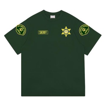 夏季美國SHERIFF治安官短袖T恤純棉男士大碼寬松青年戰術體恤警迷