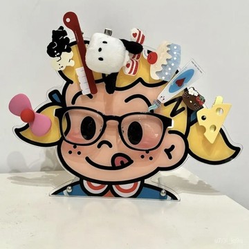 搞怪沙鵰收納架 實木收納架 眼鏡展示架小紅書衕款原田治眼鏡架可愛高顔值亞克力桌麵裝飾擺件送閨蜜禮物卡通收納架
