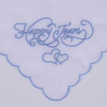 2025新款亞馬遜temu跨境happy tears婚禮刺繡手帕手巾婚禮派對