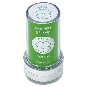 DONNAANDFRIENDS 多娜與朋友們訊息圓形印章  福氣滿滿 綠色 + 白色  1個