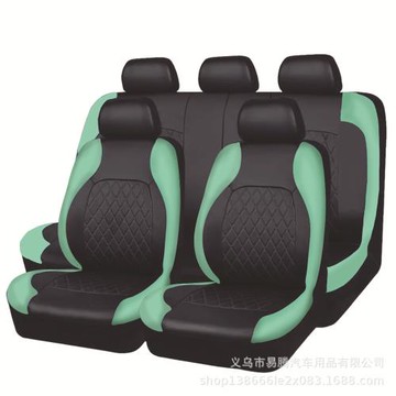 跨境通用汽車座椅套單線菱格絎繡括號皮pu皮革人造皮革外貿中東歐