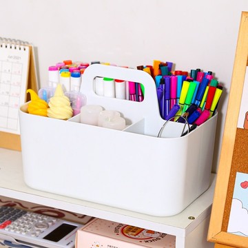 馬克筆收納盒 手提收納盒 分格收納盒 畫筆收納 水彩筆收納盒 桌面收納 文具收納盒 提手收納盒 筆筒收納