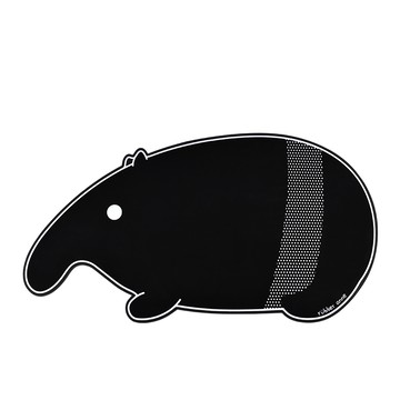 rubber anne 頂吸 軟式珪藻土吸水地墊 觸感柔軟 植物萃取止滑 天然無毒環保  馬來貘 黑色  1個  75 x 40cm