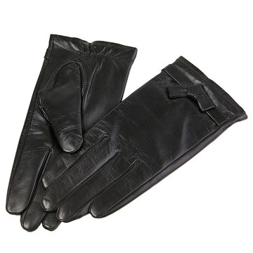 觸控手套真皮手套-山羊皮薄款可愛皮條結女手套73wm66【獨家進口】【米蘭精品】