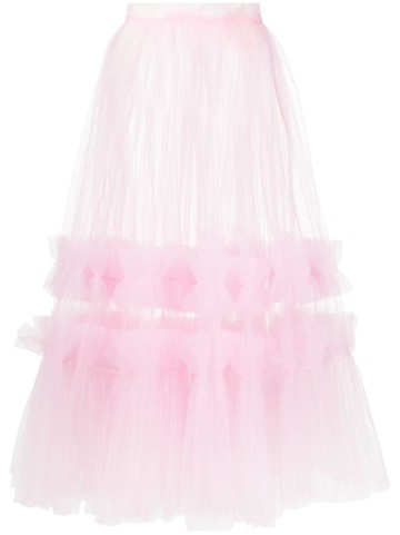 ACT Nº1 - tulle ruffled midi skirt - women - Polyamide - 36 - Pink