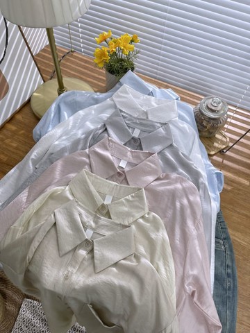 【限時79折】輕甜系列．白晝眠光天絲棉光澤襯衫-3801