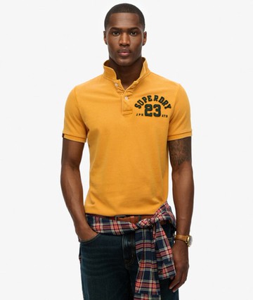 Superdry Men's Men's Vintage Athletic Polo Shirt Gold / Track Gold - Size: XL