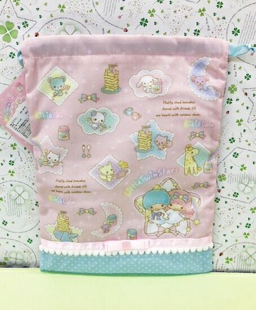【震撼精品百貨】Little Twin Stars KiKi&LaLa 雙子星小天使 縮口袋-彩虹#30539 震撼日式精品百貨