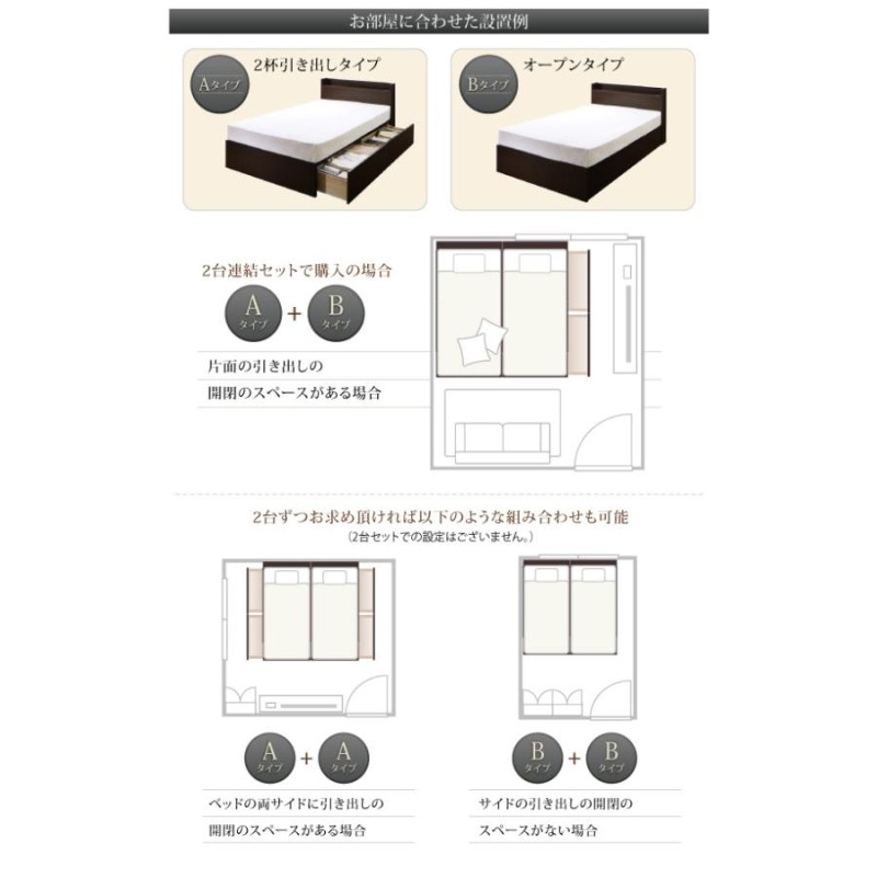 組立設置料込み〕連結 棚付 収納ベッド エルネスティ すのこ仕様