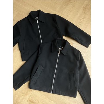 吾自主秋冬BV風格翻領拉鏈短款版型日常通勤老錢風杏色夾克外套