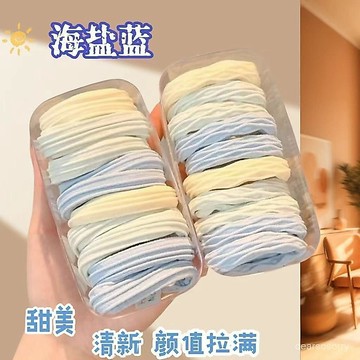 臺灣有貨⚡海鹽藍頭繩髮圈無接縫高彈力紮頭髮皮筋髮圈新款小孩頭飾不傷髮 UNGS