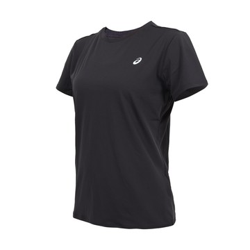 asics 女短袖t恤-台灣製 吸濕排汗 運動 上衣 休閒 黑白