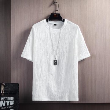 亞麻t恤男夏季薄款中國風男裝衣服2024新款大碼男士冰絲短袖體恤