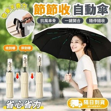 節節收雨傘 全自動晴雨傘 防回彈節節傘 自動傘 24骨雨傘 防曬傘 摺疊傘 遮陽傘 UV傘 大雨傘 晴雨傘7111