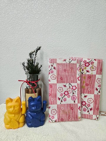 幸福買取??日本製 tenugui 純棉 100% 二重紗布巾 日本製萬用紗布/毛巾 がーぜ手拭-紅色梅