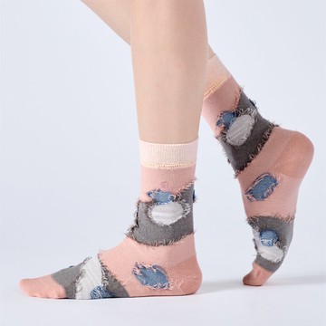 夢的島嶼 中筒襪 - 粉(F)