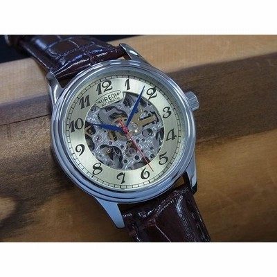 AUREOLE スケルトン腕時計 持ち出し 自動巻き AUTOMATIC SW-595M