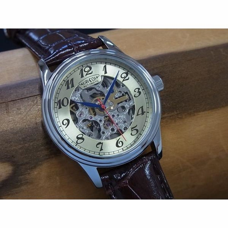 オレオール AUREOLE SW614M-02 自動巻き式時計 スケルトン