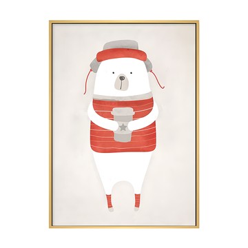 咖啡暖暖掌白熊  59.4 x 42cm  木色