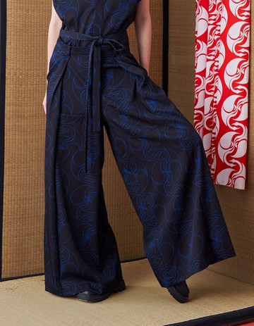 長寬褲/落地褲/弓道褲/家紋印花/24AW-INF