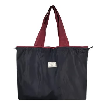 E.City 牛津布束口買菜包環保購物袋 2個 230D防撕裂  小  46 x 34cm  黑色  小(46 x 34cm)