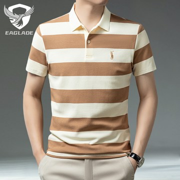 EAGLADE 有領男士 Polo T 恤男士透氣 Q201 卡其色 K11