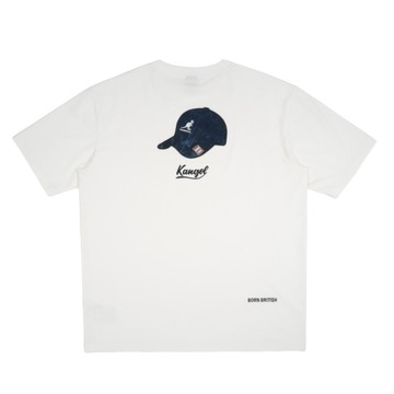 KANGOL 短T 白色 後背貼布 棒球帽 短袖 中性 6525101700