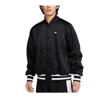 NIKE NSW THERMA-FIT 黑色 刺繡LOGO 寬鬆 保暖 棒球外套 男生 HJ0302-010