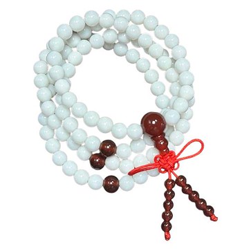 【喨喨飾品】極品白瑪瑙108顆6mm唸珠 R78