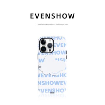 EVENSHOW高端原創新款手機殼云朵呼呼菲林不會撞殼帶支架適用于蘋果iphone12/13/14/15promax高級防摔保護套