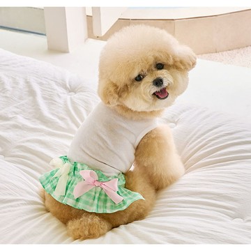 藍色尾巴-夏季薄透氣荷葉邊衣裙 白藍色尾巴韓國it’s 寵物衣服 寵物服飾 狗狗衣服 狗狗洋裝